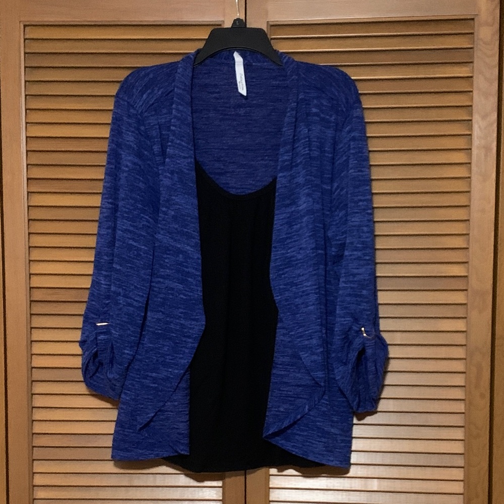 NY Collection Woman 3/4 Sleeve Cardigan Shirt 2X - Picture 1 of 4